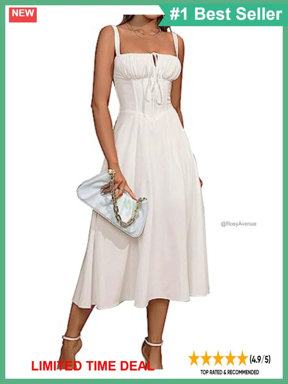 Corset Midi Dress Polyester Spandex Sleeveless Wedding Guest